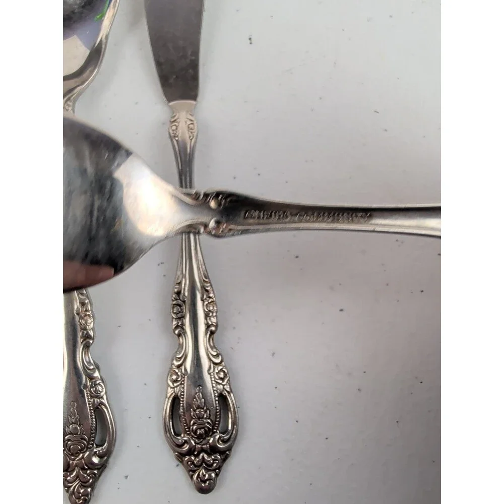 3 Piece Set Oneida Community BRAHMS Butter Spreader, Jelly Server & Sugar Spoon